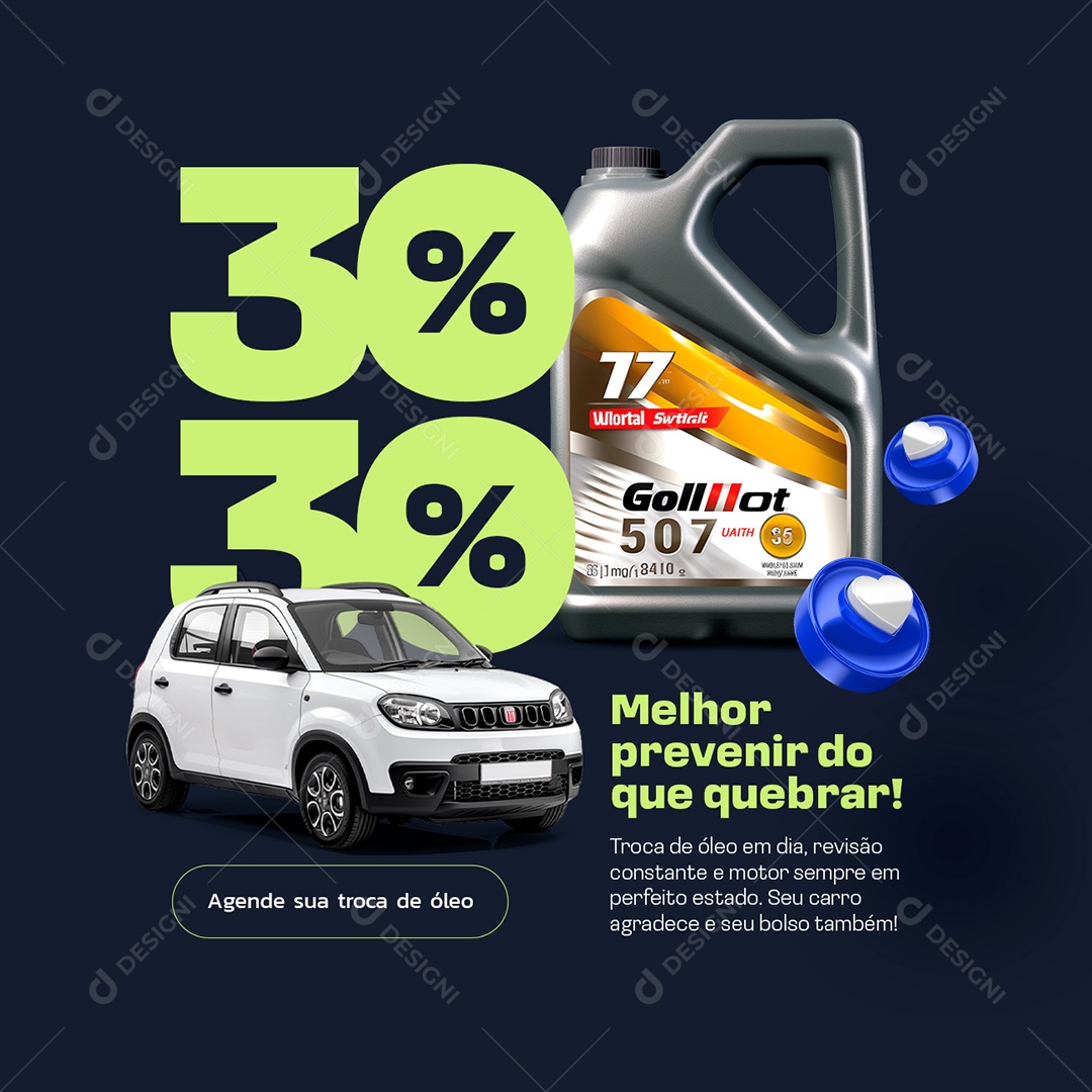 Oficina Mecânica Troca de Óleo Melhor Prevenir do Que Quebrar Social Media PSD Editável