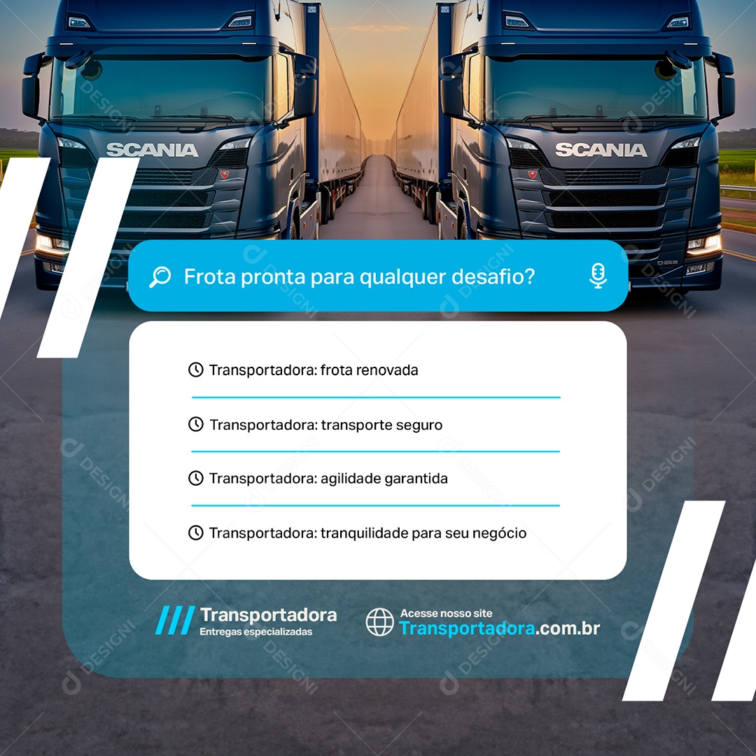 Transportadora Frota Renovada Social Media PSD Editável