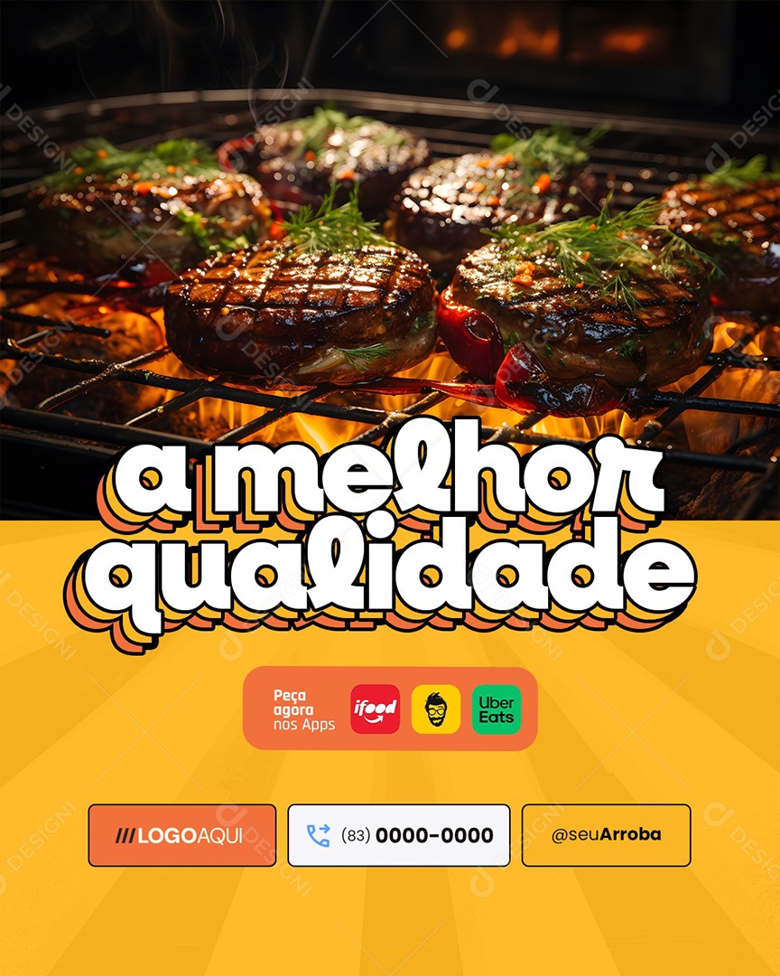 Hamburgueria A Melhor Qualidade Social Media PSD Editável