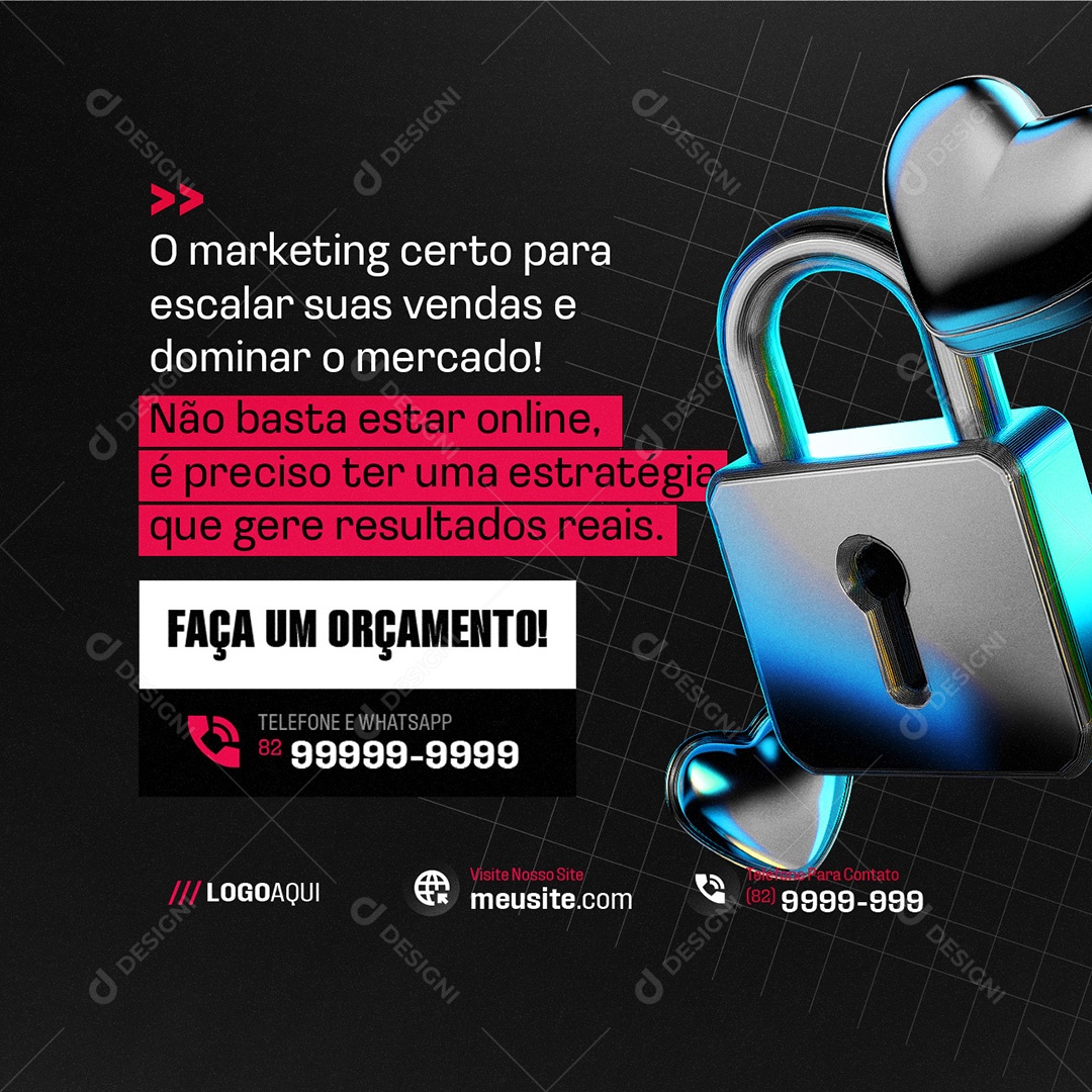 Agência de Publicidade e Propaganda Faça Um Orçamento Social Media PSD Editável