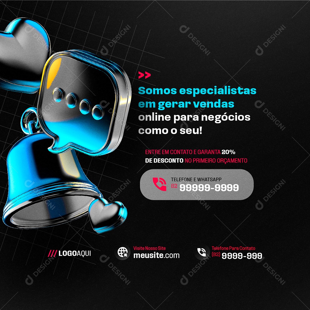 Agência de Publicidade e Propaganda Somos Especialistas Social Media PSD Editável