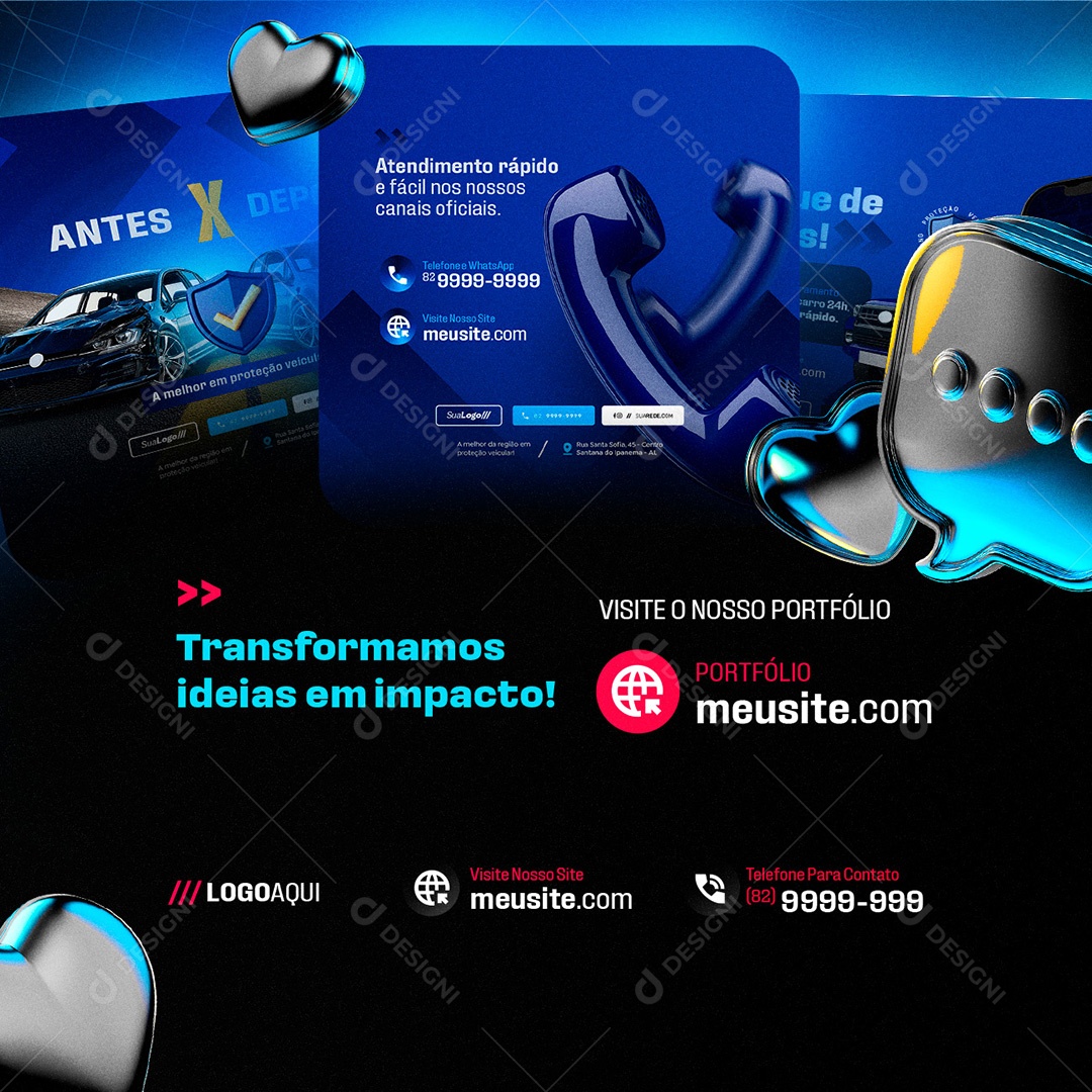 Agência de Publicidade e Propaganda Transformamos Ideias em Impacto Social Media PSD Editável