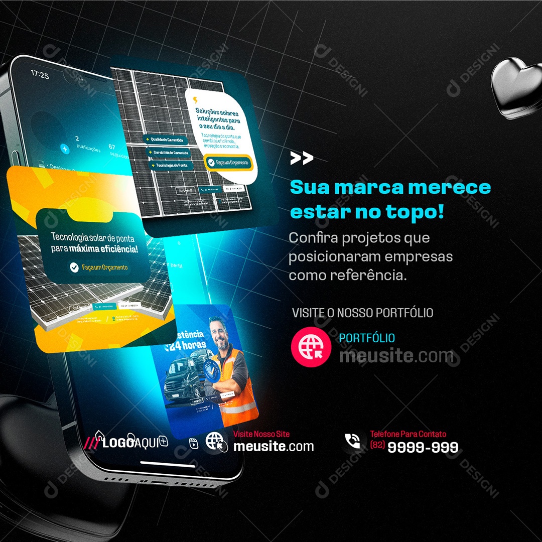 Agência de Publicidade e Propaganda Sua Marca Merece Estar no Topo Social Media PSD Editável