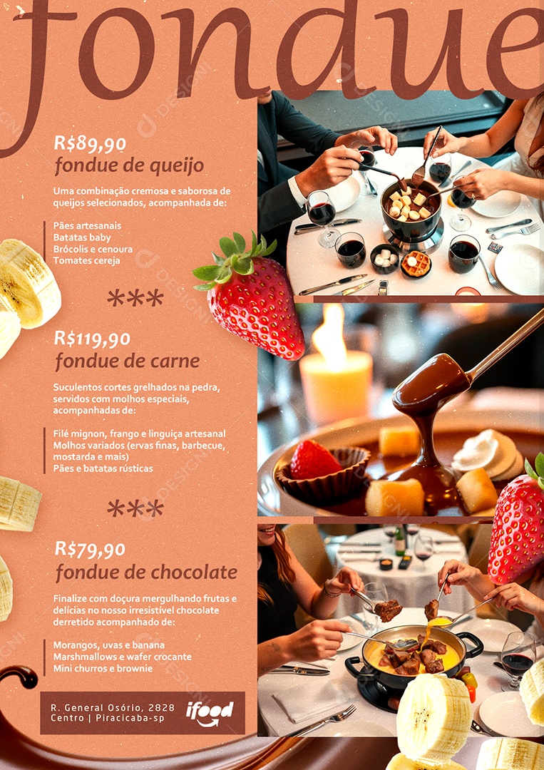 Modelo de Cardápio Fondue PSD Editável
