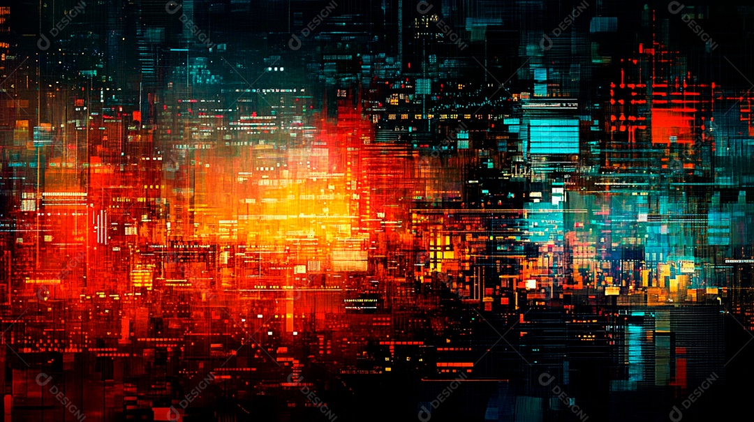 Imagem estilística de pixels de tecnologia