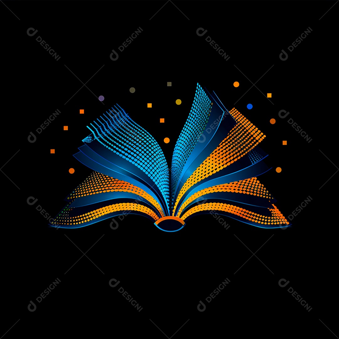Logotipo vetorial icônico de um livro aberto combinado