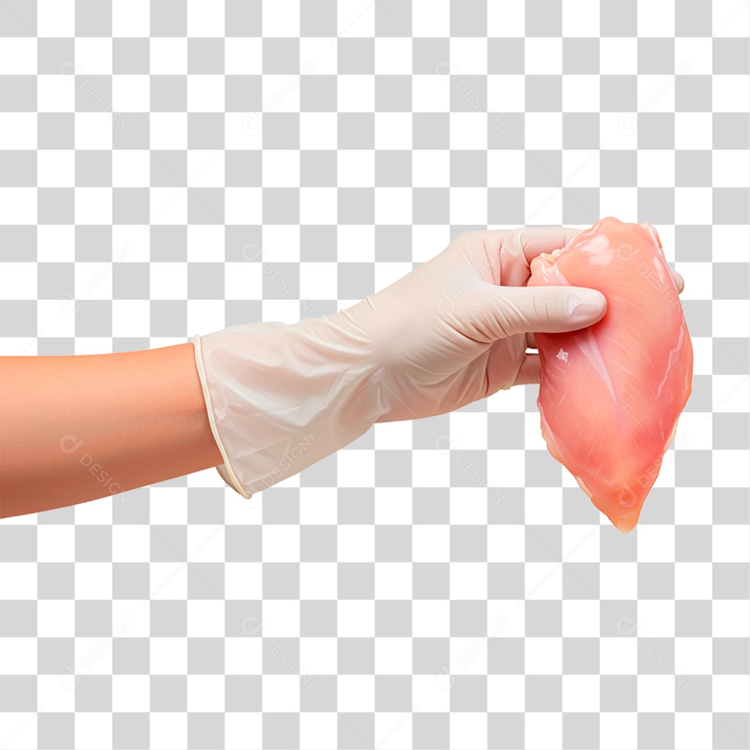 Mão Segurando Carne PNG Transparente