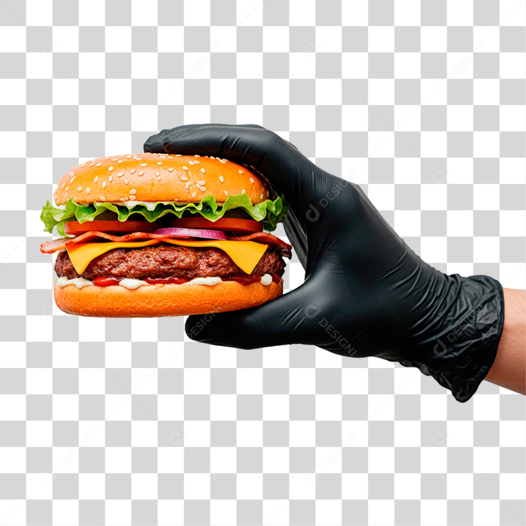 Mão Segurando Hambúrguer PNG Transparente