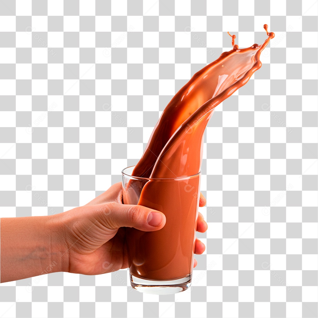 Mão Segurando Copo Chocolate PNG Transparente
