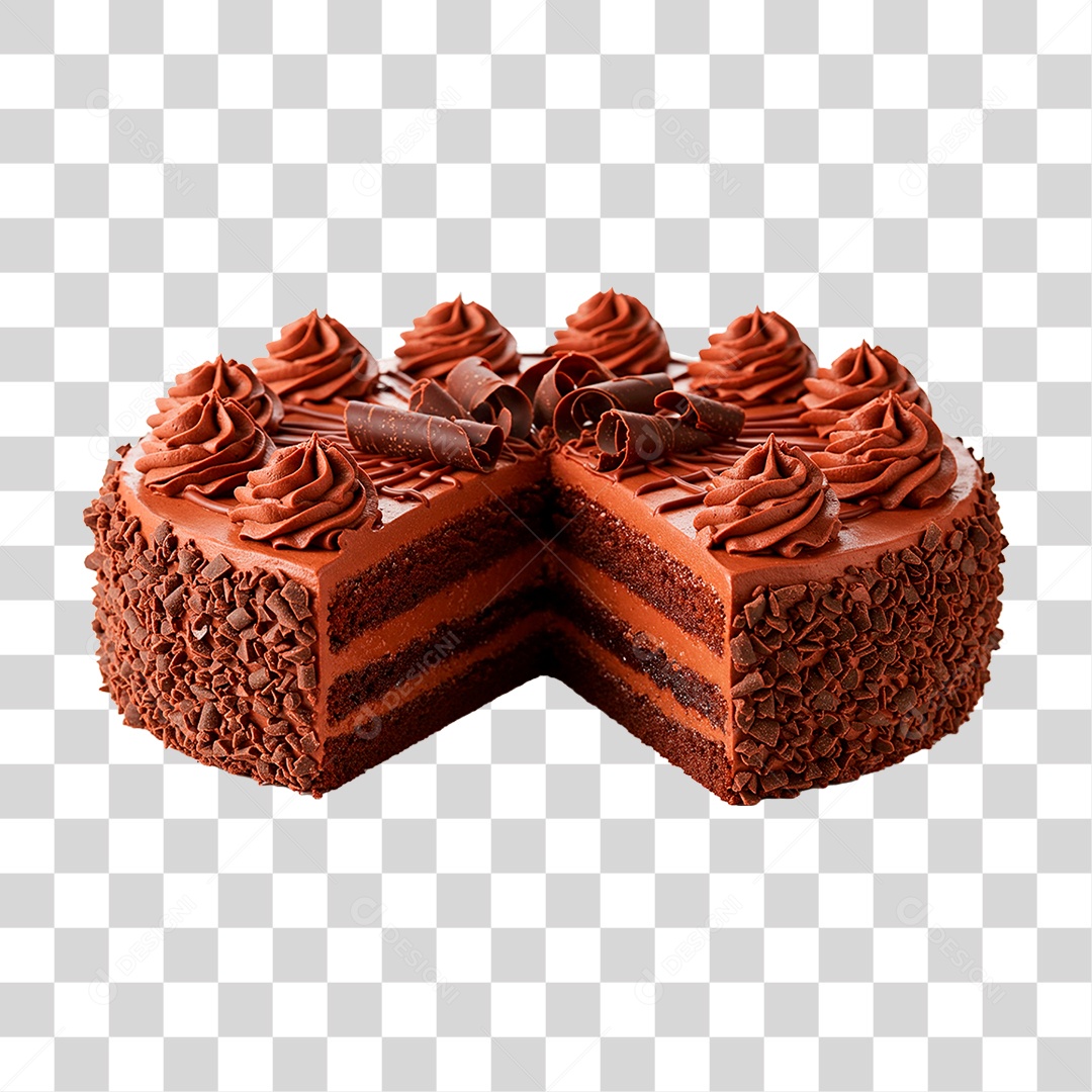 Bolo de Chocolate PNG Transparente