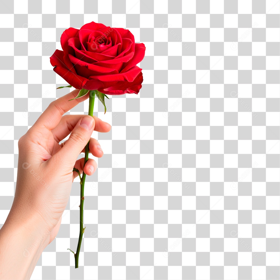 Mão Segurando Flor PNG Transparente