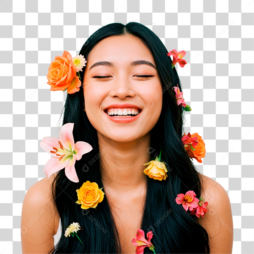 Mulher Sorrindo PNG Transparente