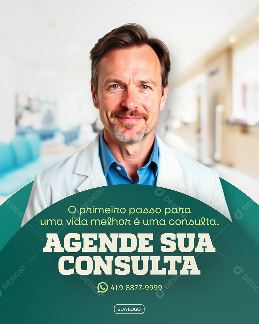 Agende sua consulta Clinica Medica Social Media PSD Editável