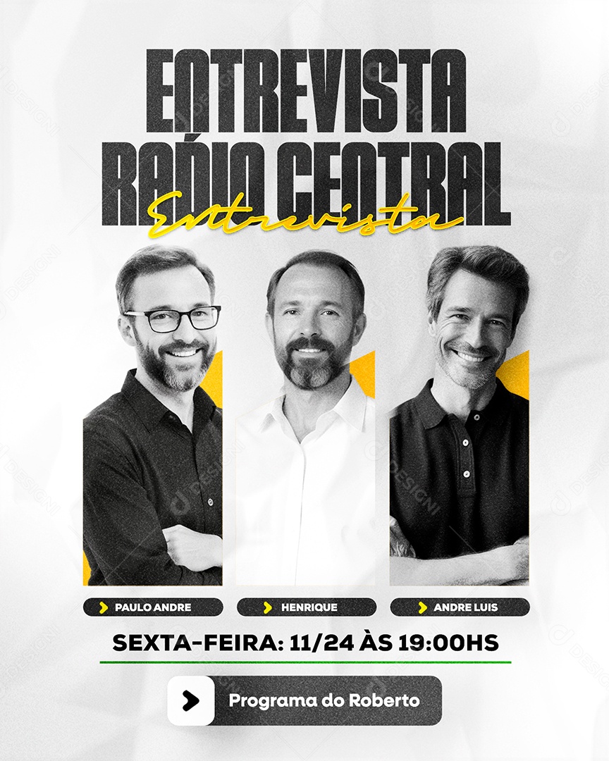 Entrevista Radio Central Social Media PSD Editável