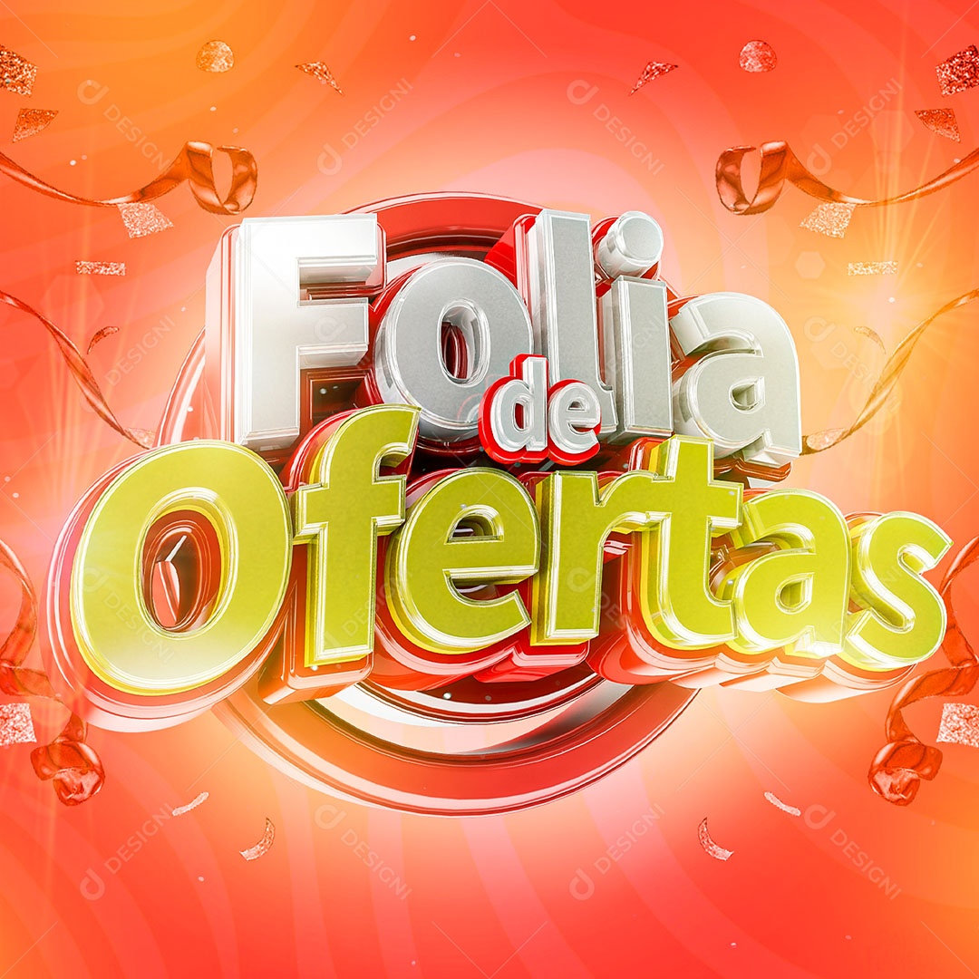 Folia De Ofertas Selo 3D para Composição PSD