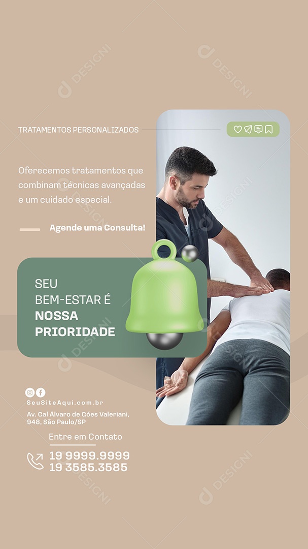 Story Clinica Fisioterapia Seu Bem Estar é Nossa Prioridade Social Media PSD Editável