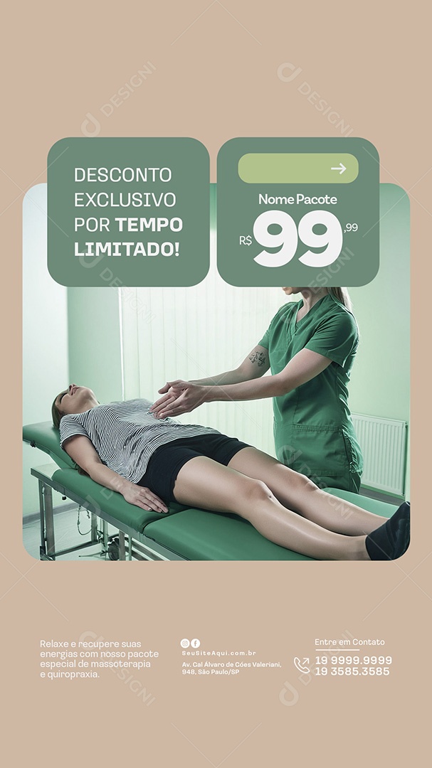 Story Clinica Fisioterapia Desconto Exclusivo Social Media PSD Editável