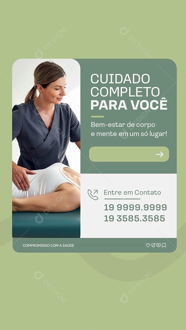 Story Clinica Fisioterapia Cuidado Completo para Você Social Media PSD Editável
