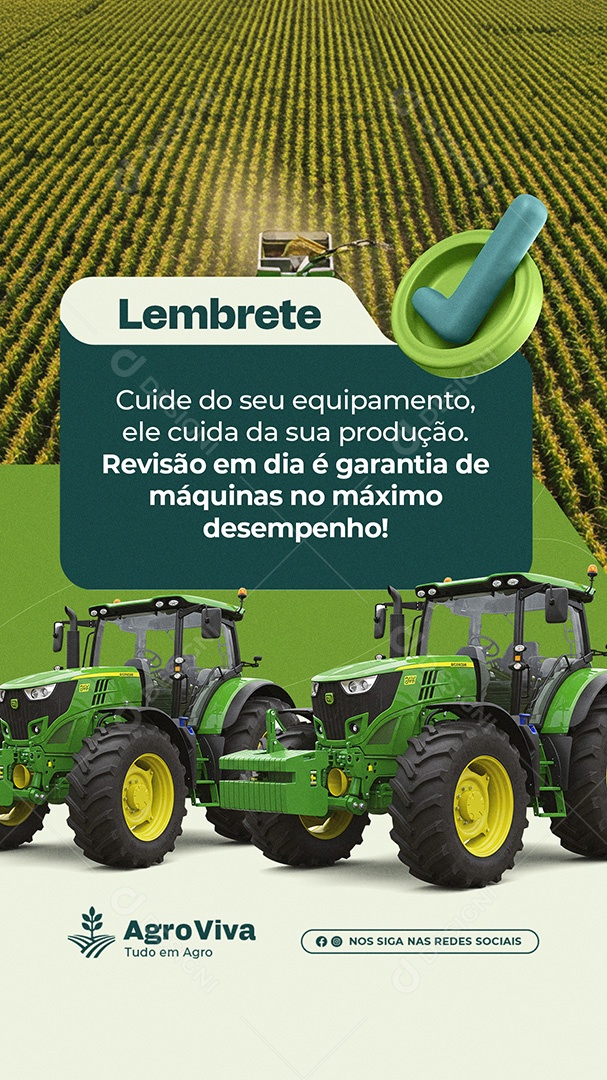 Story Agronegócio Lembrete Social Media PSD Editável