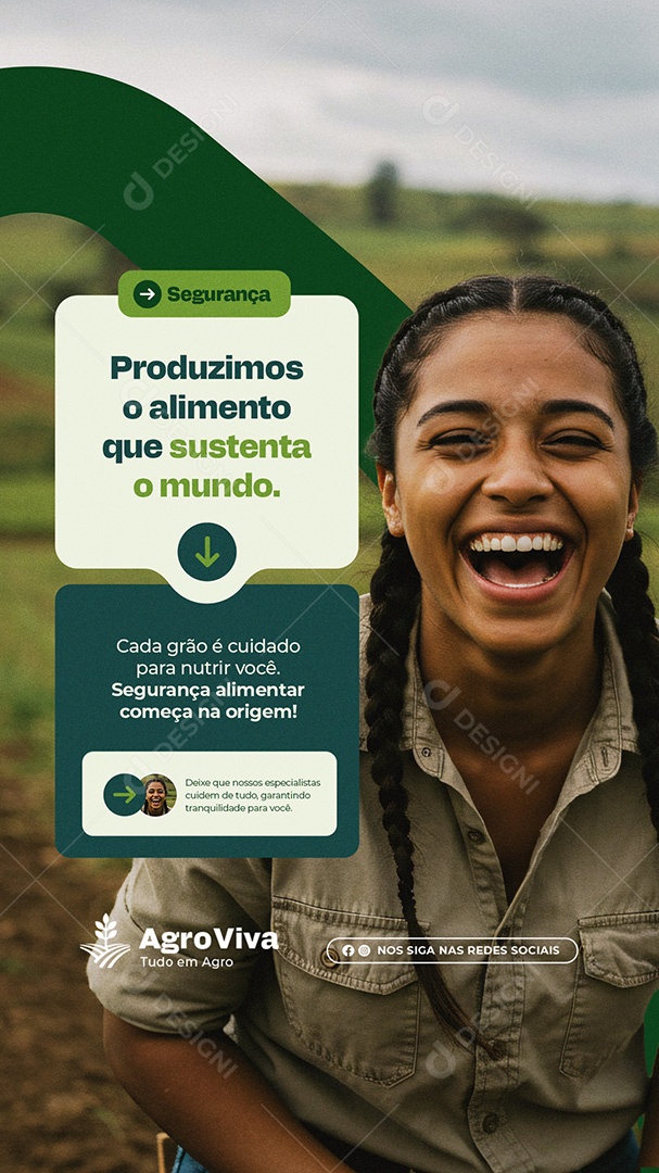 Story Agronegócio Segurança Produzimos o Alimento Que Sustenta o Mundo Social Media PSD Editável