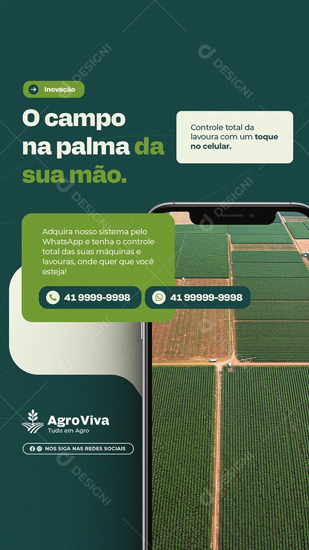 Story Agronegócio Inovação O Campo na Palma da Sua Mão Social Media PSD Editável