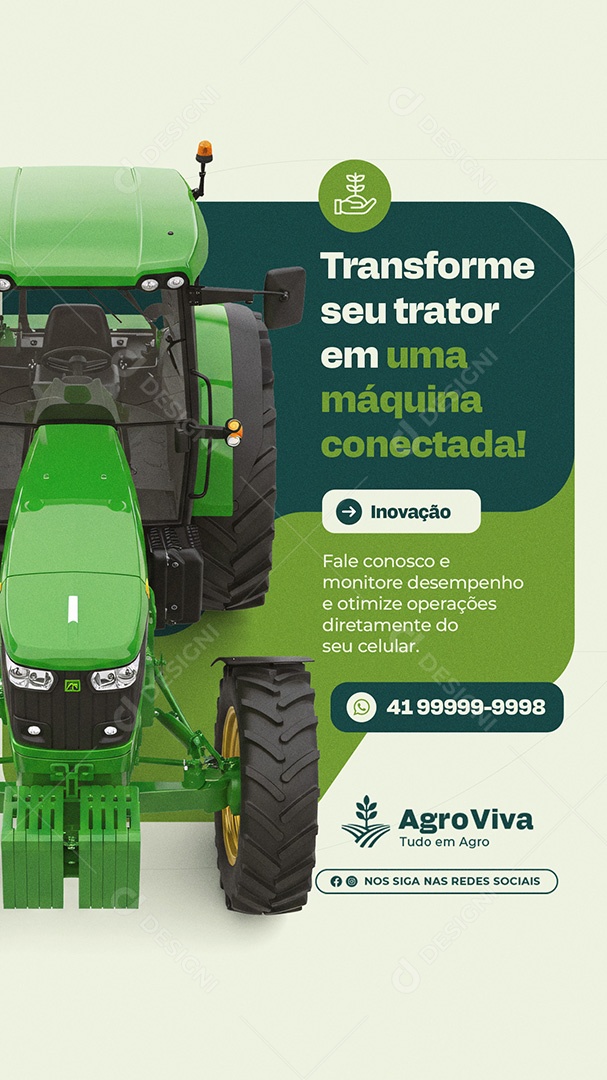 Story Agronegócio Transforme seu Trator em Uma Máquina Conectada Social Media PSD Editável