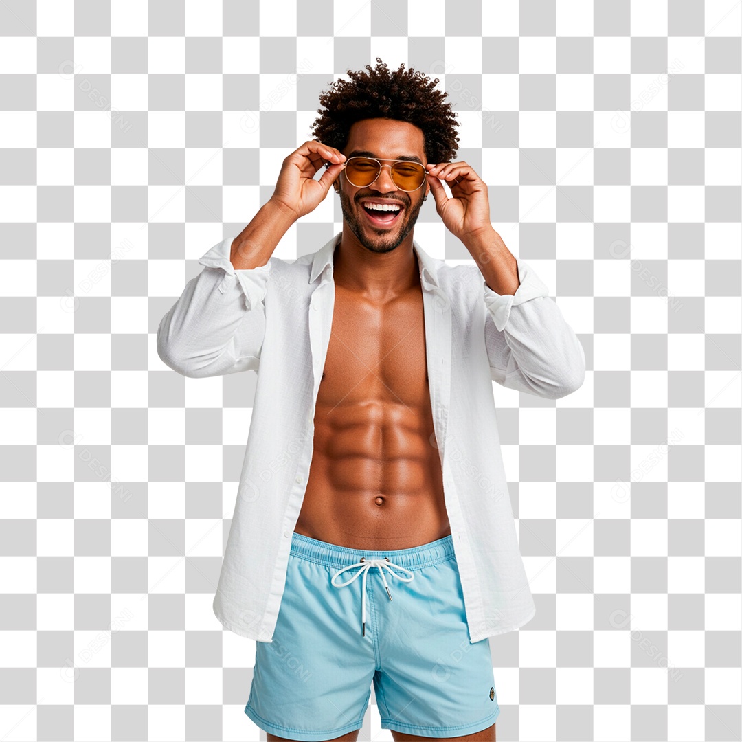Homem com Roupa de Verão PNG Transparente