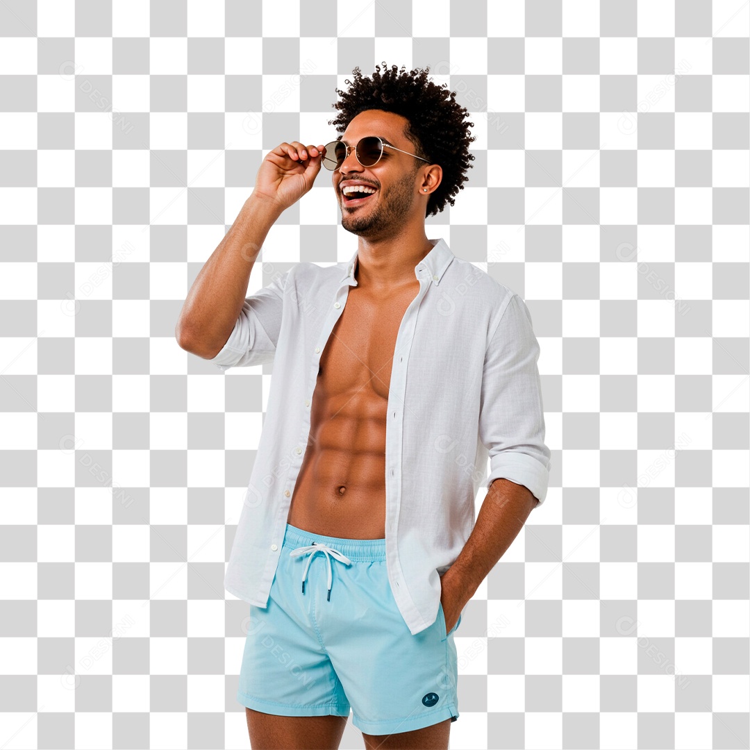 Homem com Roupa de Verão PNG Transparente