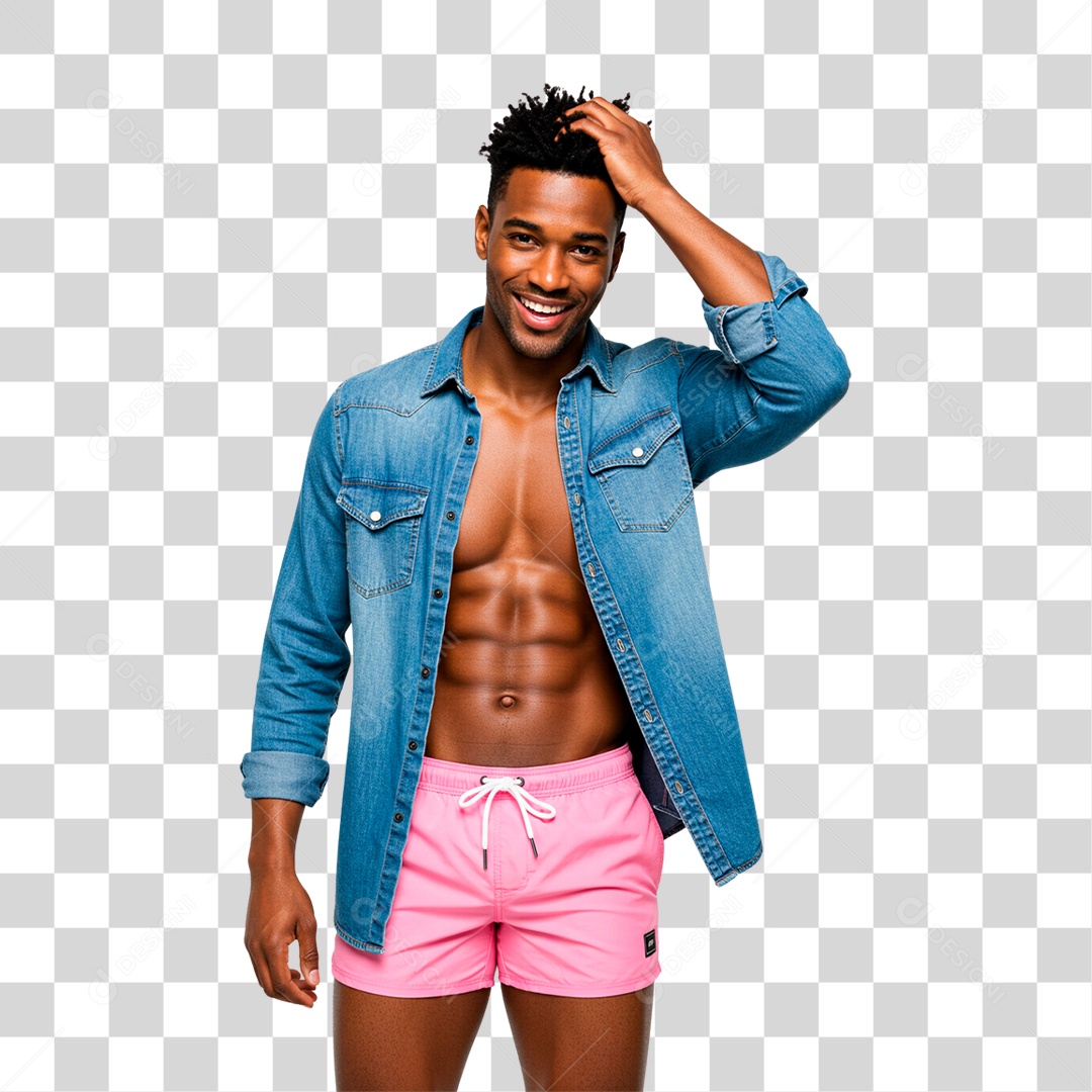 Homem com Roupa de Verão PNG Transparente