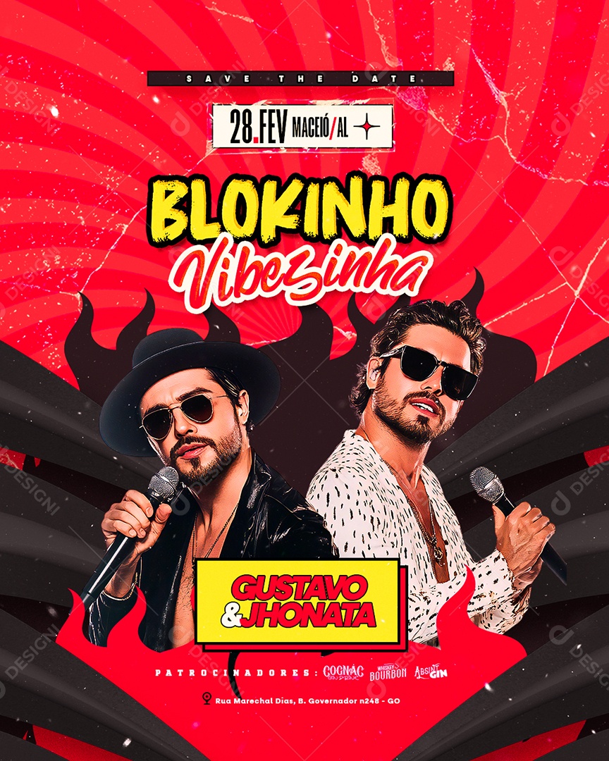 Flyer Carnaval Blokinho Vibezinha Social Media PSD Editável