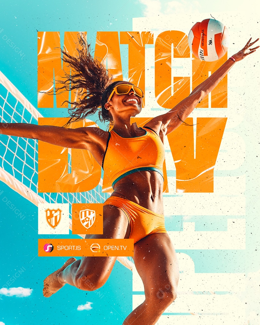 Volley Jogadora Social Media PSD Editável