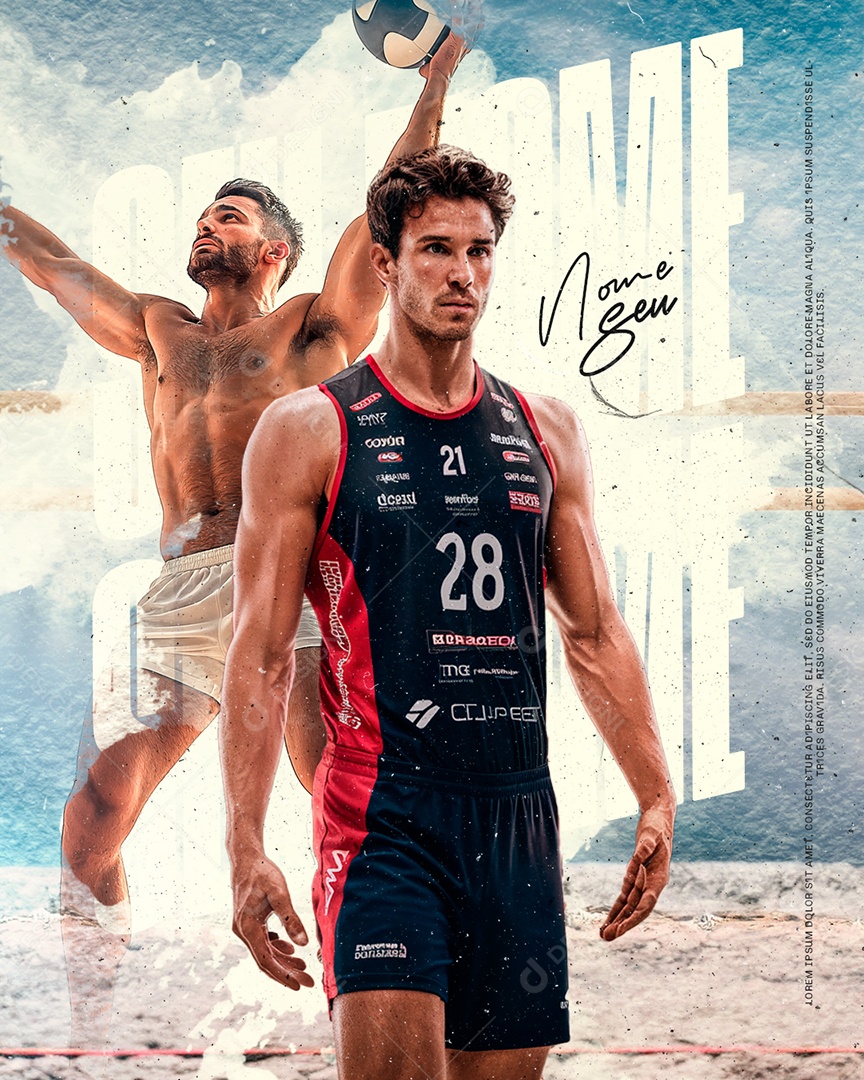 Volley Jogadores Social Media PSD Editável