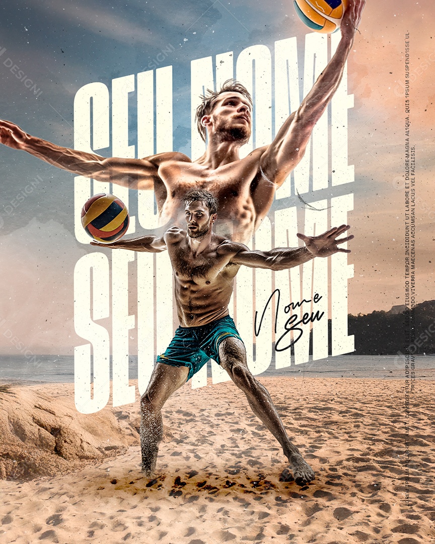 Volley Jogador Social Media PSD Editável