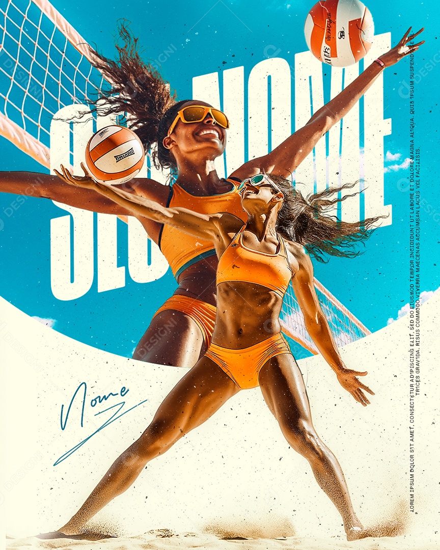 Volley Jogadora Social Media PSD Editável