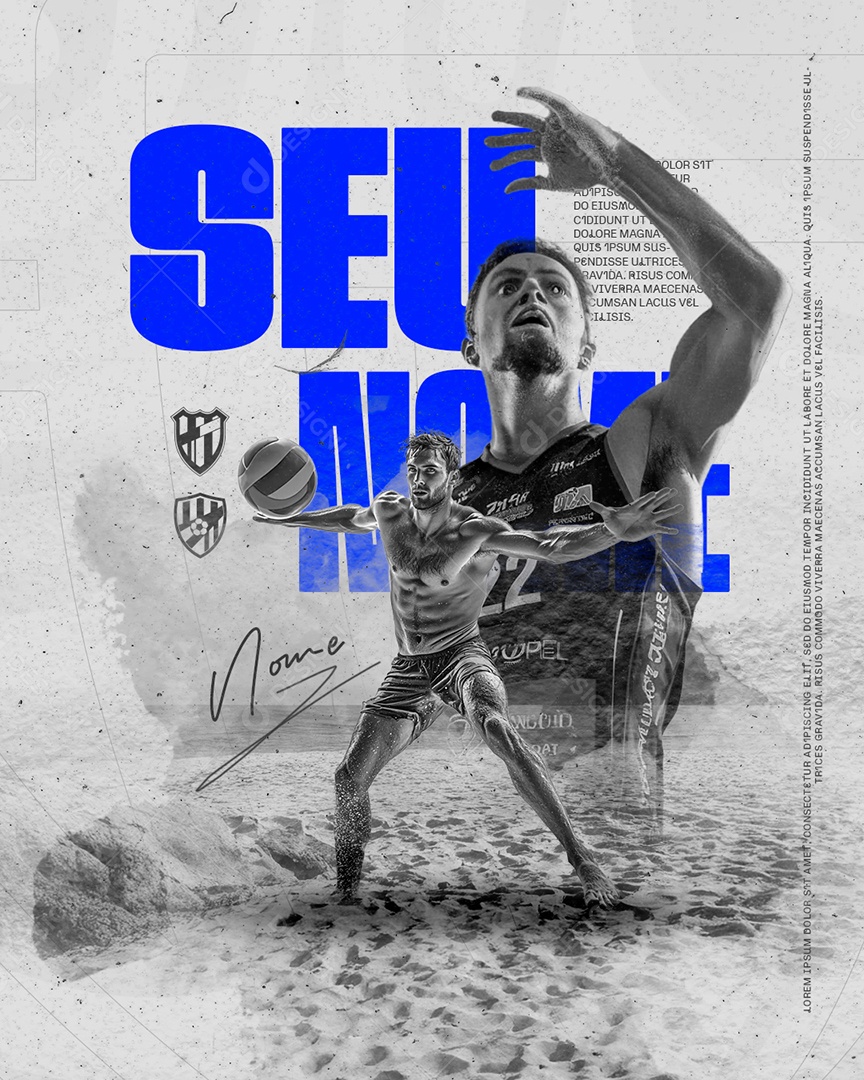 Volley Esporte Equipe Social Media PSD Editável