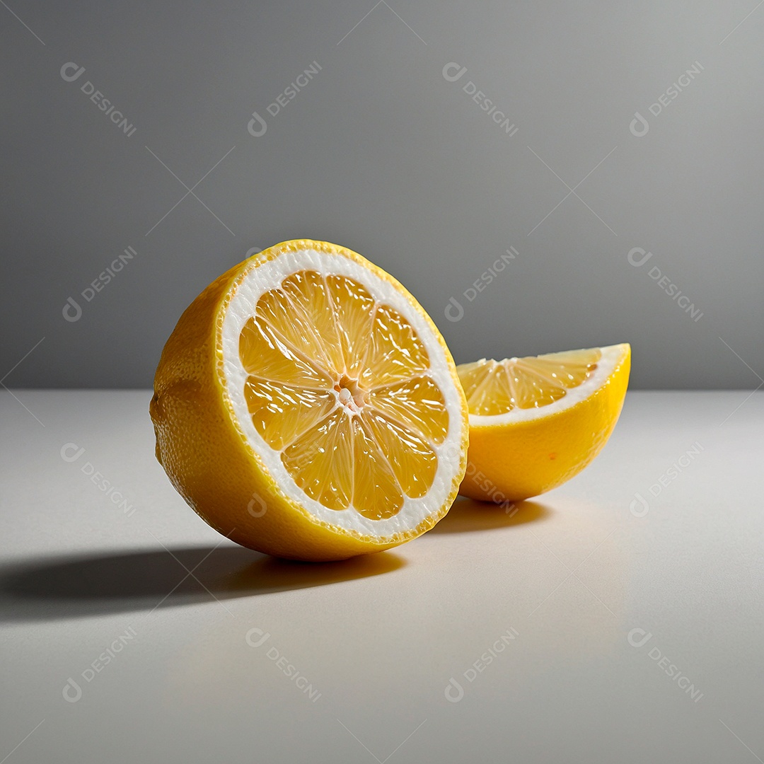 Limão cortado ao meio