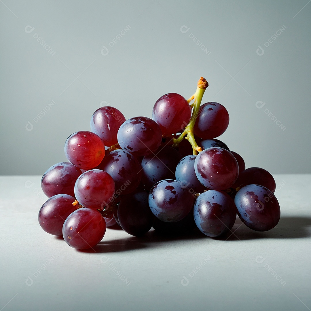 Cachos de uvas roxas linda na plantação