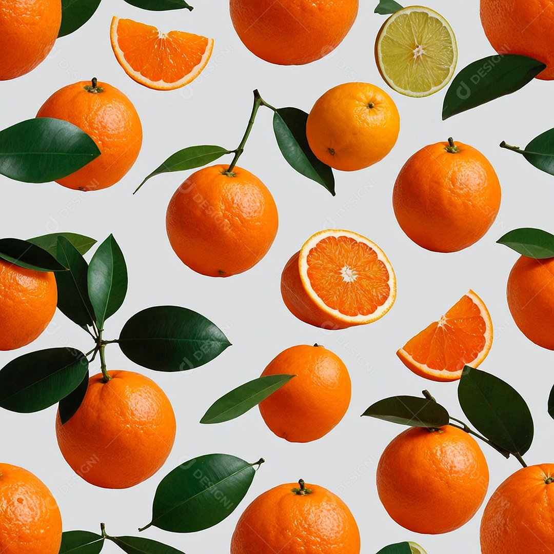 Muitas laranja sobre fundo branco