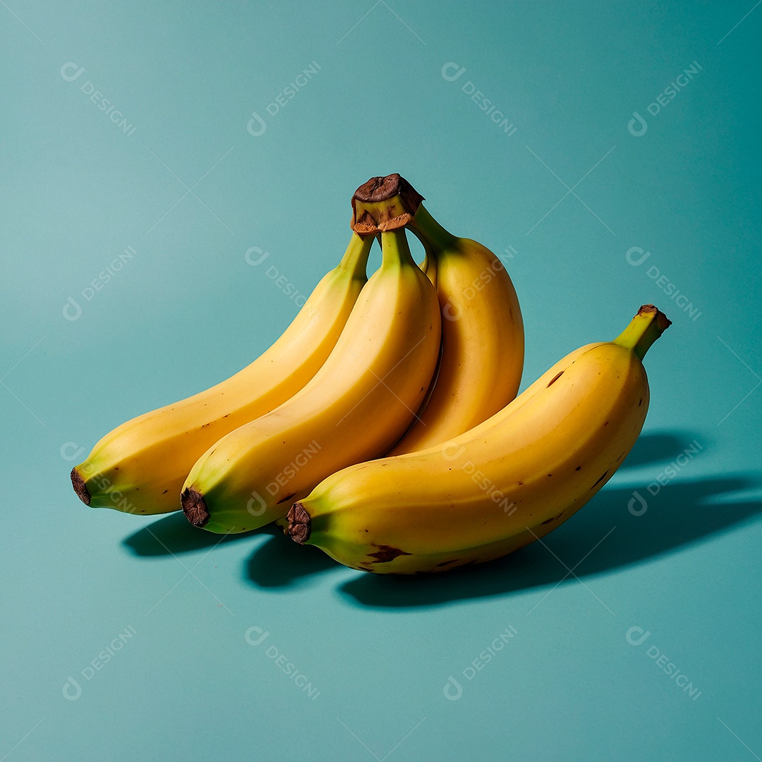 Bananas sobre um fundo azul