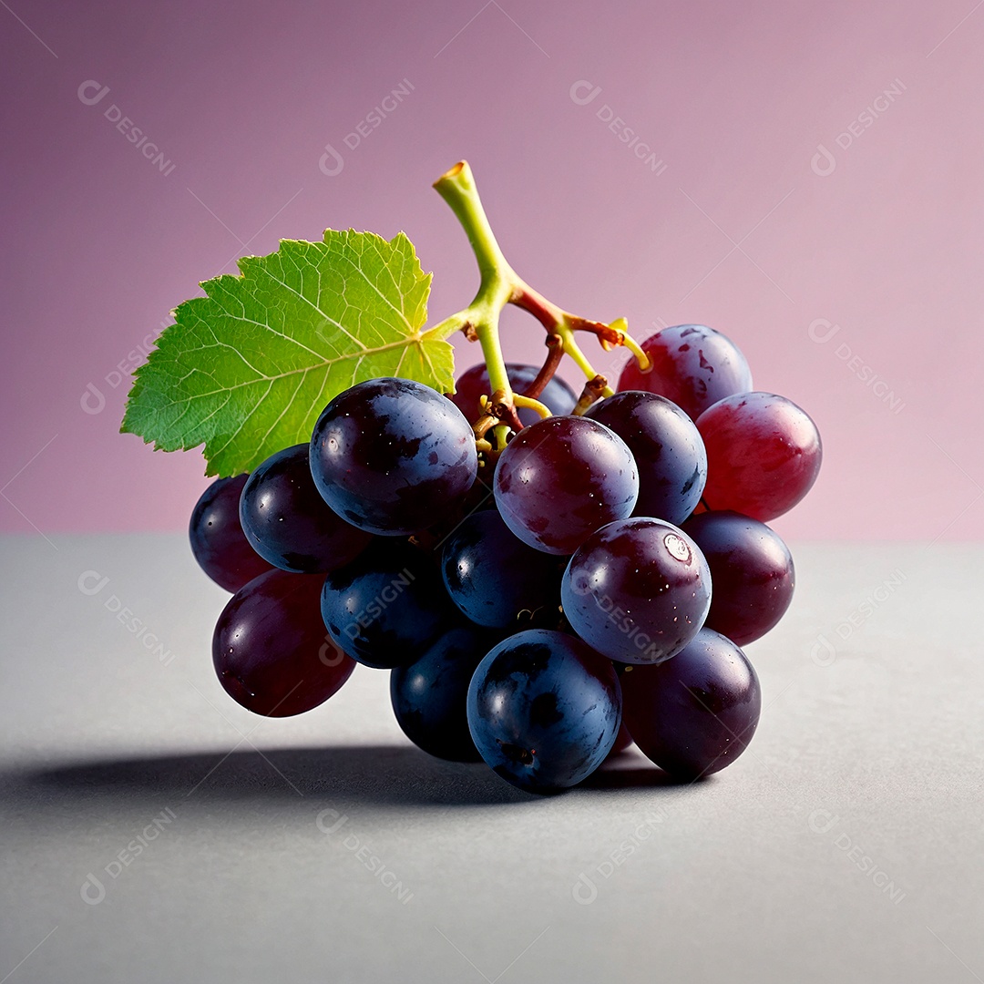 Cachos de uvas sobre fundo claro