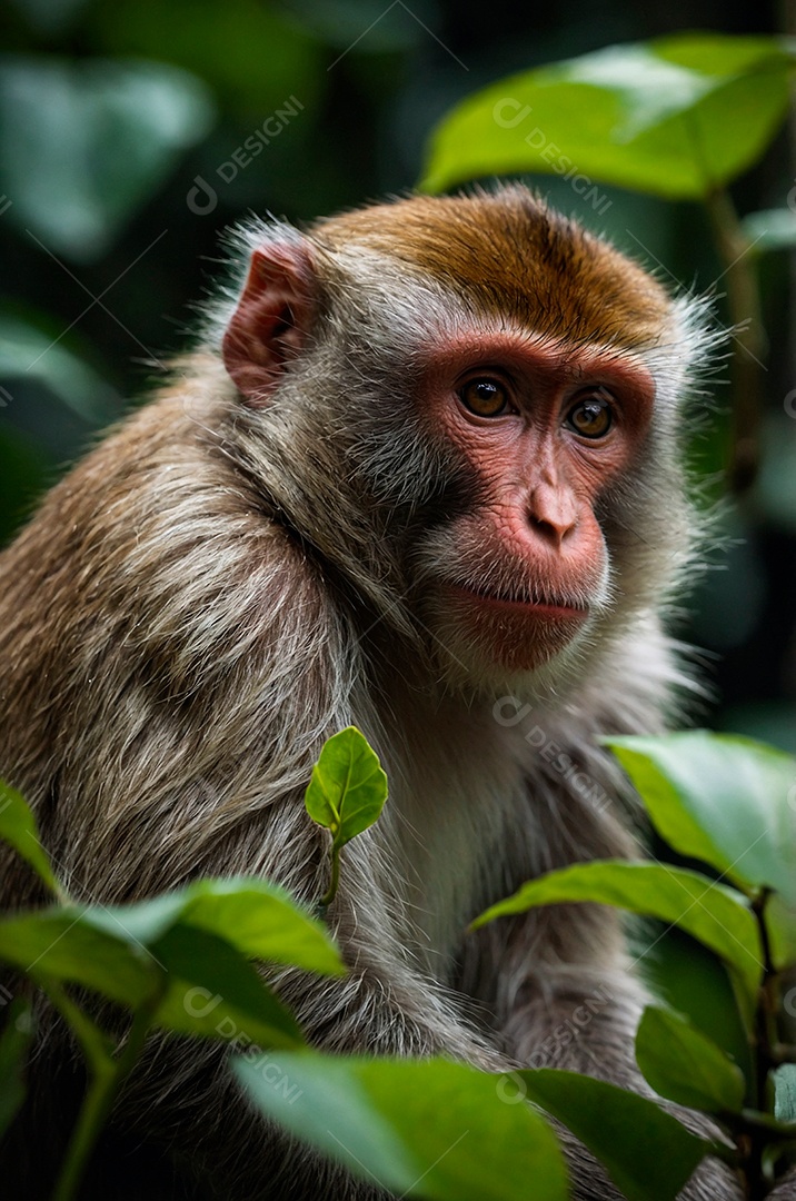 Imagem realista de um macaco na floresta