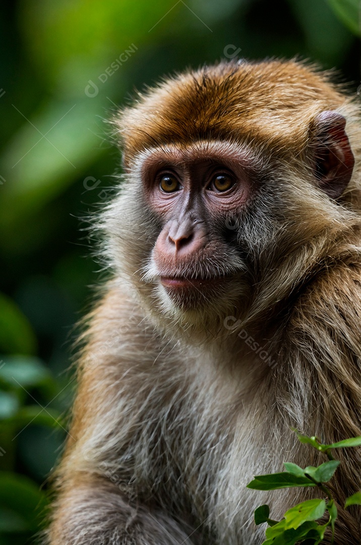 Imagem realista de um macaco na floresta
