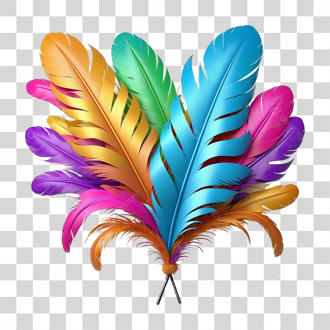 Penas para Fantasia de Carnaval PNG Transparente