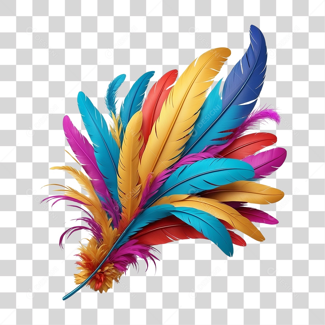 Penas para Fantasia de Carnaval PNG Transparente