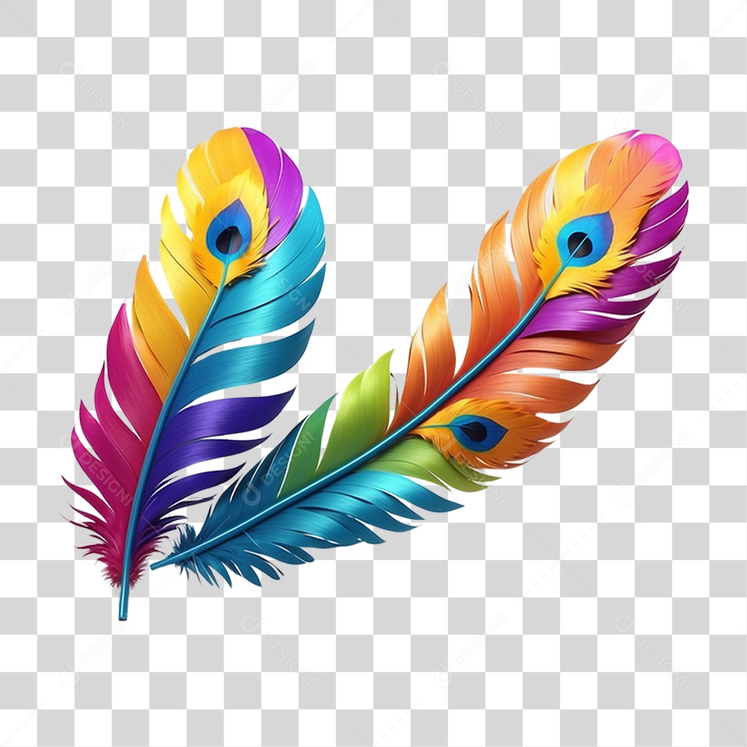 Penas para Fantasia de Carnaval PNG Transparente