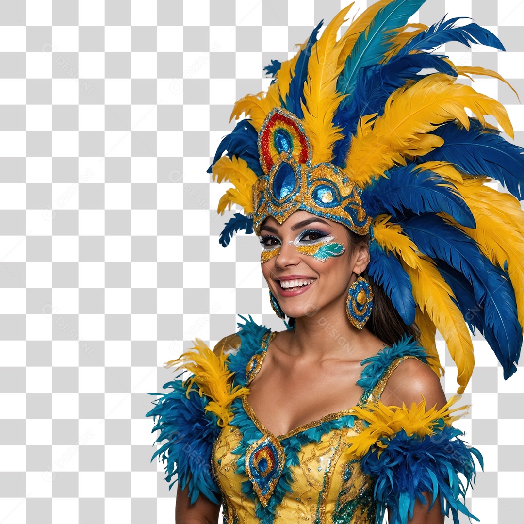 Mulher com Fantasia de Carnaval PNG Transparente