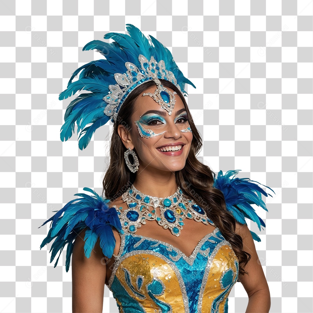 Mulher com Fantasia de Carnaval PNG Transparente