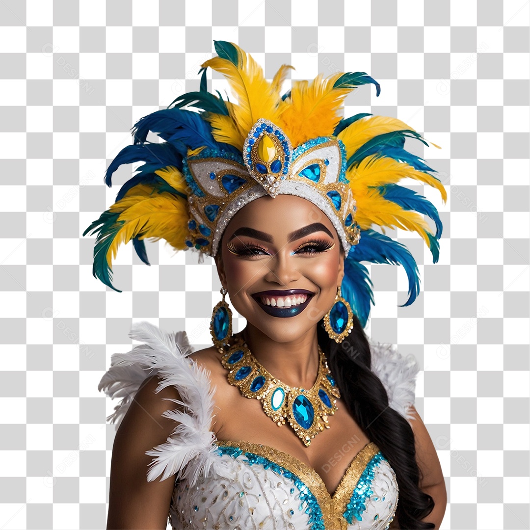 Mulher com Fantasia de Carnaval PNG Transparente