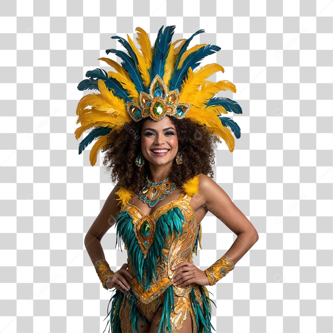 Mulher com Fantasia de Carnaval PNG Transparente