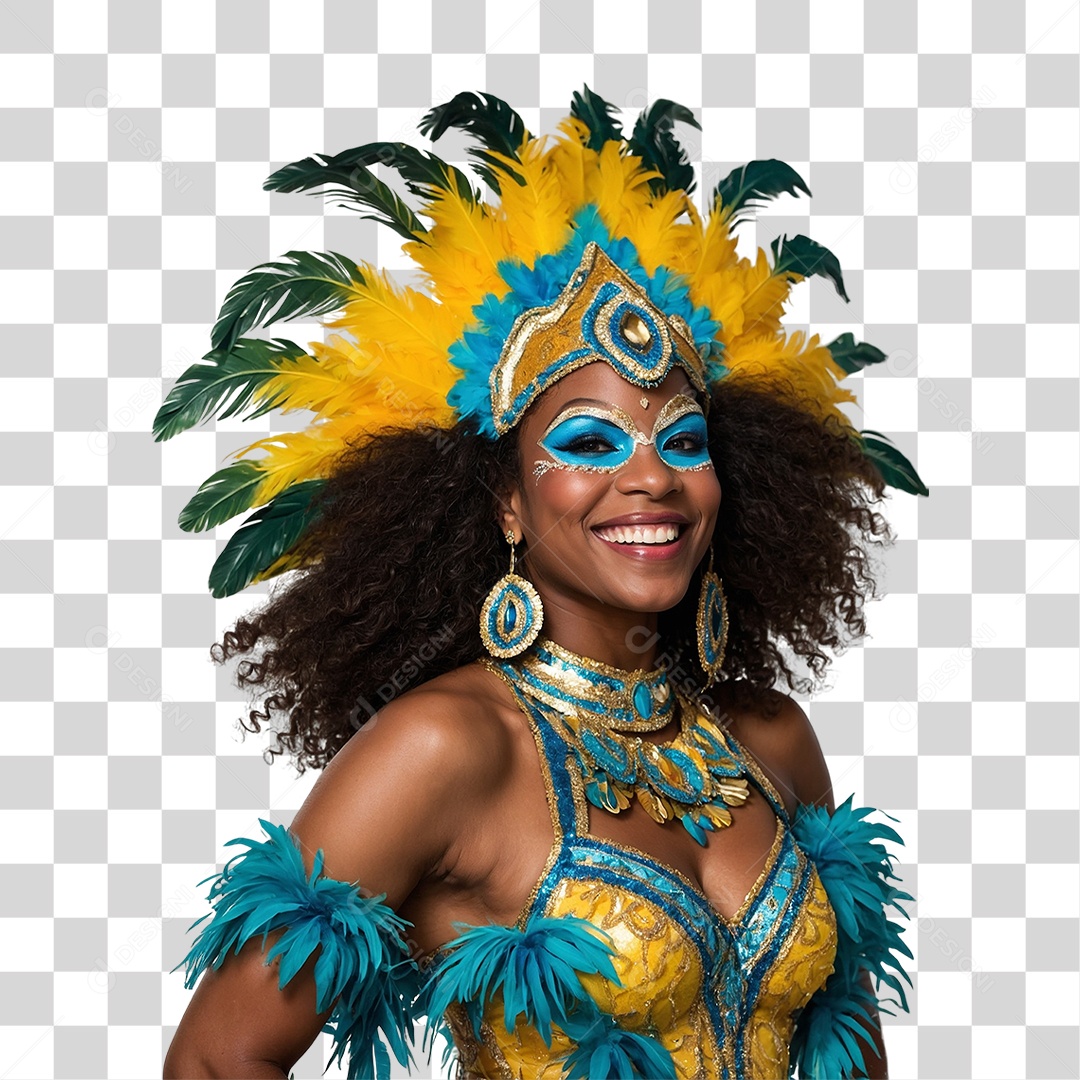 Mulher com Fantasia de Carnaval PNG Transparente